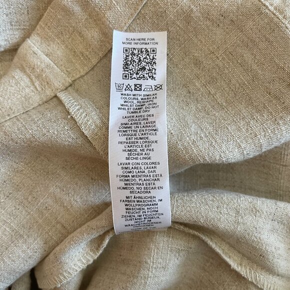 Women's 8 Topshop Linen Mini Slip Dress Button Down Spaghetti Straps Square Neck - Picture 9 of 10